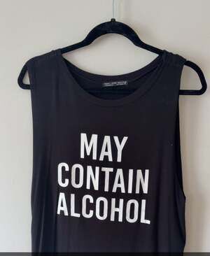 Rock Rose Couture May Contain Alcohol Graphic Muscle Tank Top